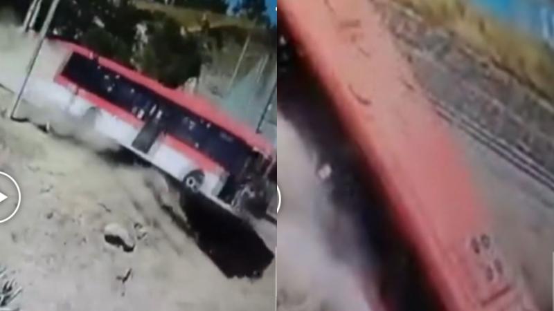 T13 - Bus Red cayó a un barranco en Lo Barnechea tras salir de terminal: investigan falla en sujeción