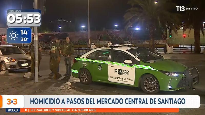 Sujeto murió tras ser baleado a pocos metros del Mercado Central