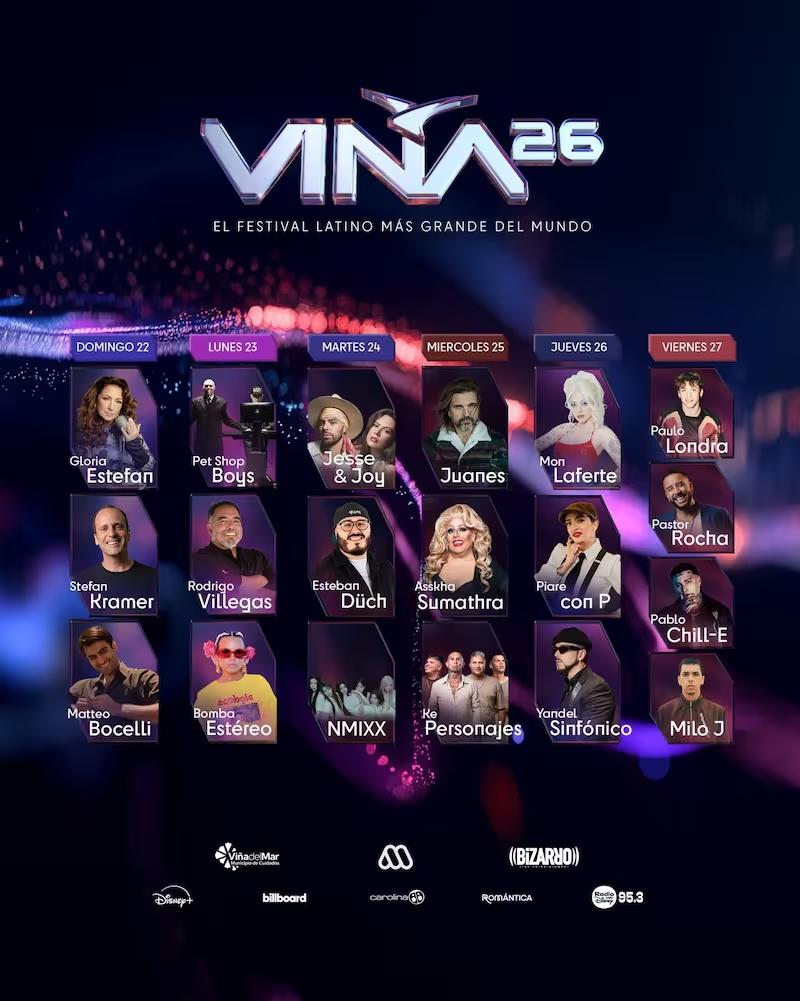 Festival de Viña 2026: Parrilla completa con TODOS los HUMORISTAS que se presentarán DÍA POR DÍA