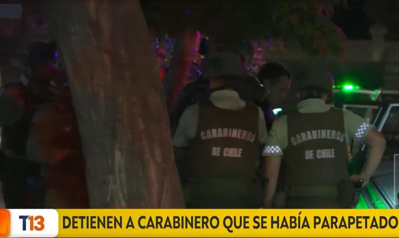 T13 - Detienen a carabinero parapetado en Santiago