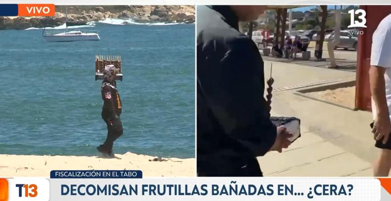 T13 - Siguen vendiendo frutillas con 'chocolate' en las playas chilenas