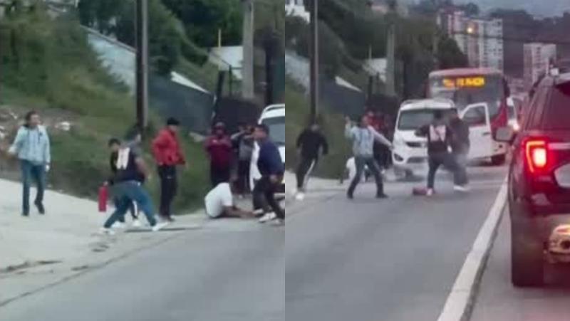 VIDEO | Accidente de tránsito menor provoca una violenta pelea en Reñaca