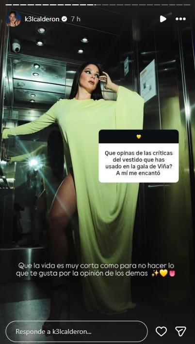 Kel Calderón responde a críticas contra su vestido en la Gala de Viña - Instagram