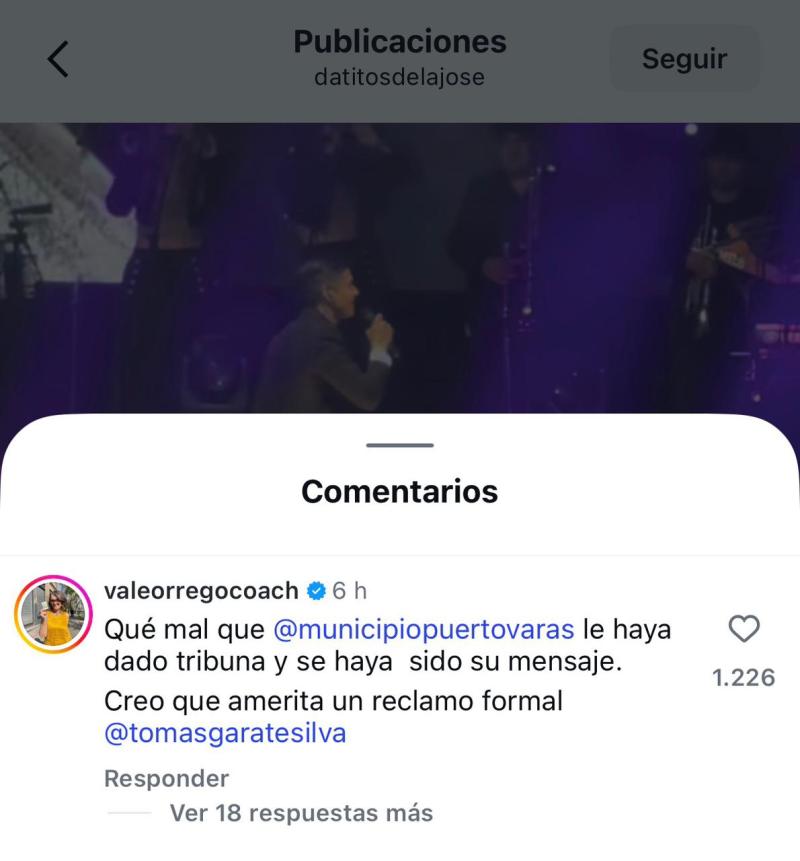 Instagram (Datitos de la Jose) - Comentario sobre Américo