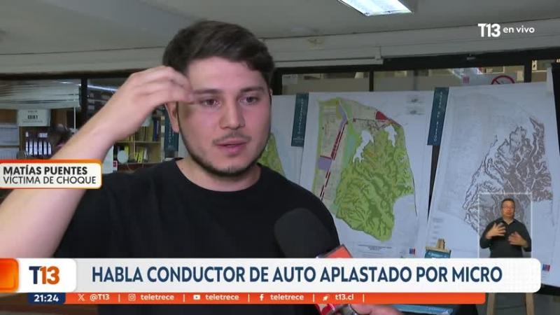 Habla el conductor que sobrevivió tras ser aplastado por una micro en San Pedro de la Paz