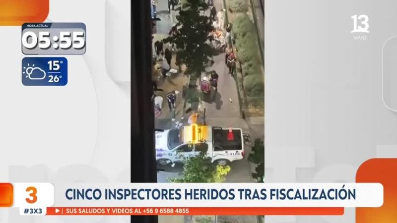 Fiscalización en Estación Central deja cinco inspectores heridos