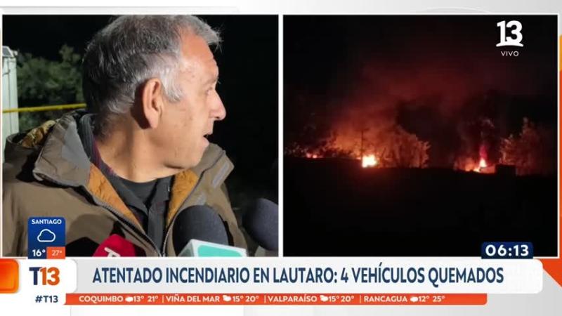 Cuatro vehículos incendiados por ataque en La Araucanía
