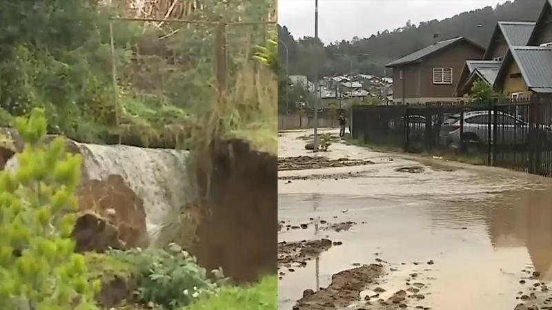 Teletrece - Socavón y anegamientos en Temuco