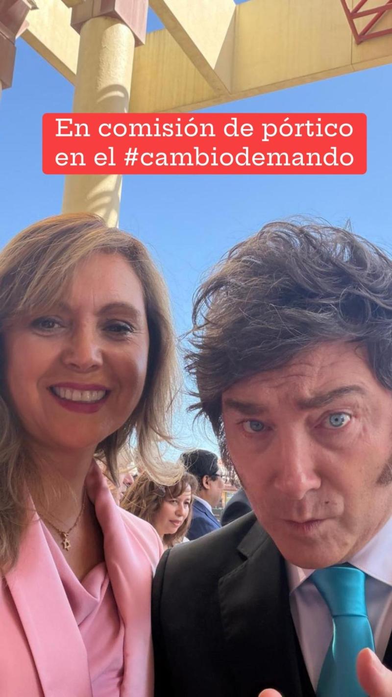 Captura - Senadora Carvajal y Presidente de Argentina, Javier Milei