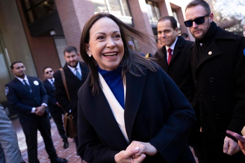 AFP - Así fue la llegada de María Corina Machado para cambio de mando presidencial