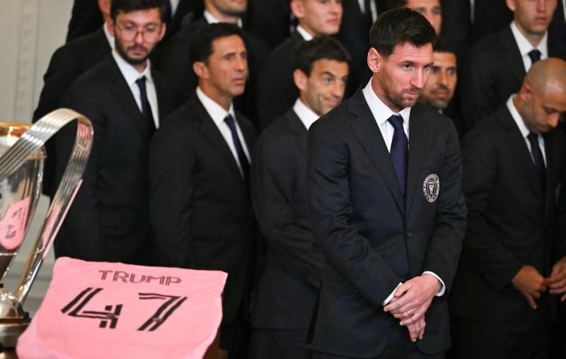 El encuentro entre Messi y Trump - AFP