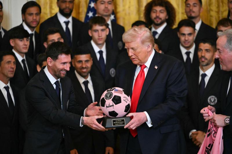 El encuentro entre Messi y Trump - AFP