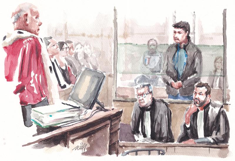 AFP - Ilustración en juicio contra Nicolás Zepeda