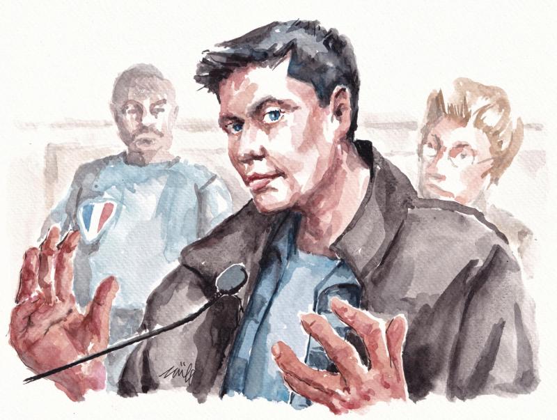 Nicolás Zepeda, ilustración del juicio - AFP