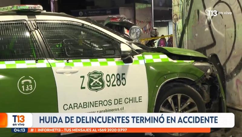 Persecución deja dos detenidos tras robo a farmacia en Las Condes