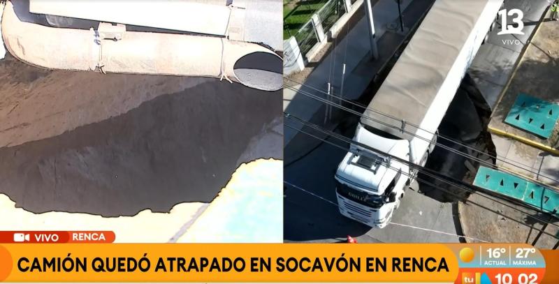 Tu Día - Impresionante socavón en la comuna de Renca