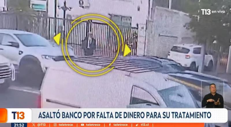 T13 - Sujeto robó banco en Providencia