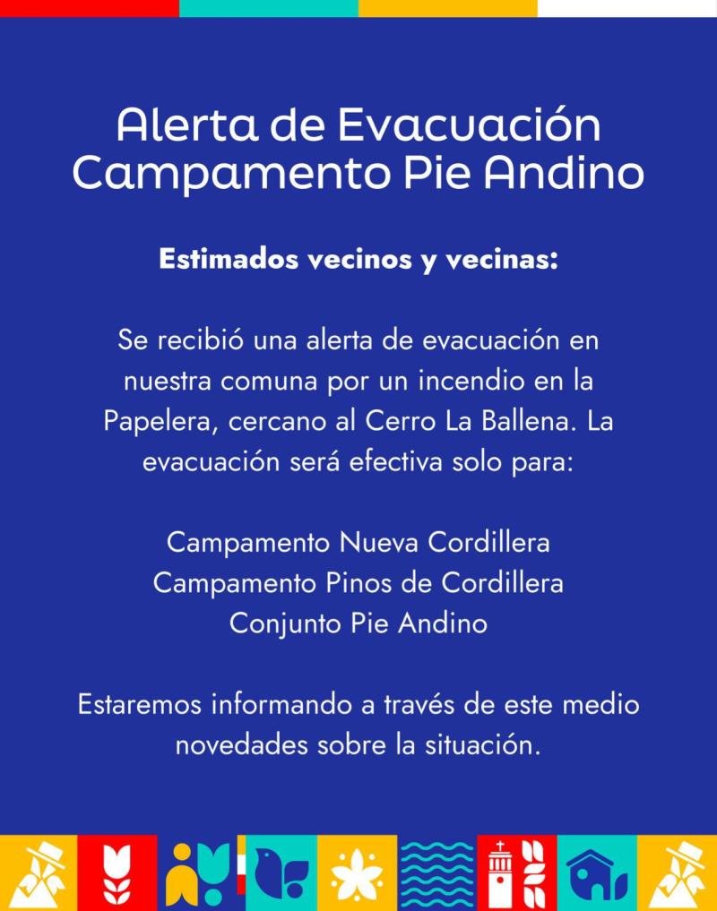 Municipalidad de Puente Alto - Solicitan evacuar sector de Puente Alto tras incendio