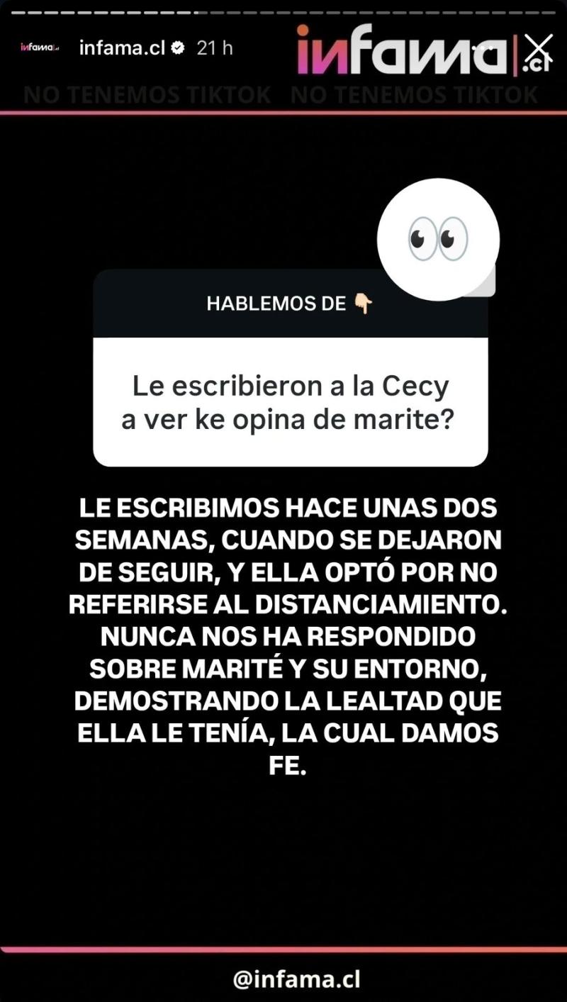 Instagram (Infama) - Marité y el quiebre con su mejor amiga
