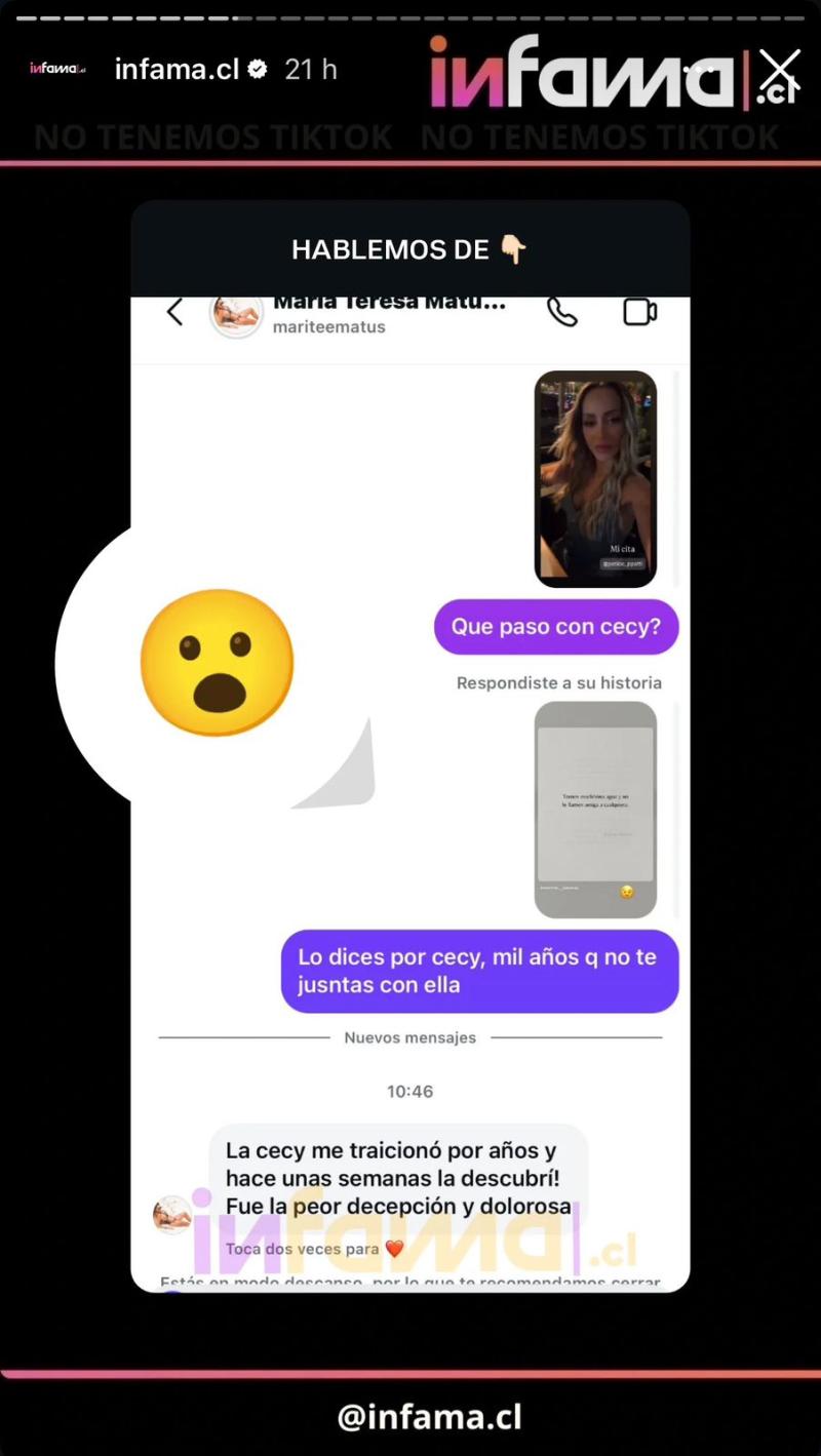 Instagram (Infama) - Marité y el quiebre con su mejor amiga
