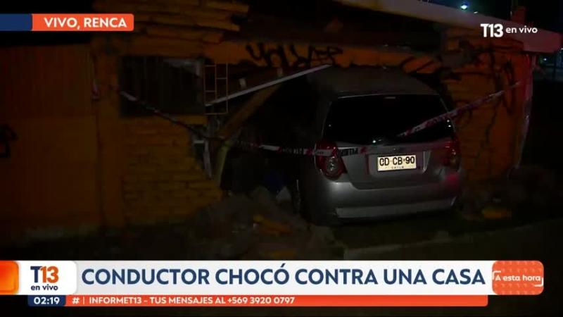 Dos lesionados tras impacto de automóvil contra vivienda en Renca: funcionaba como cité
