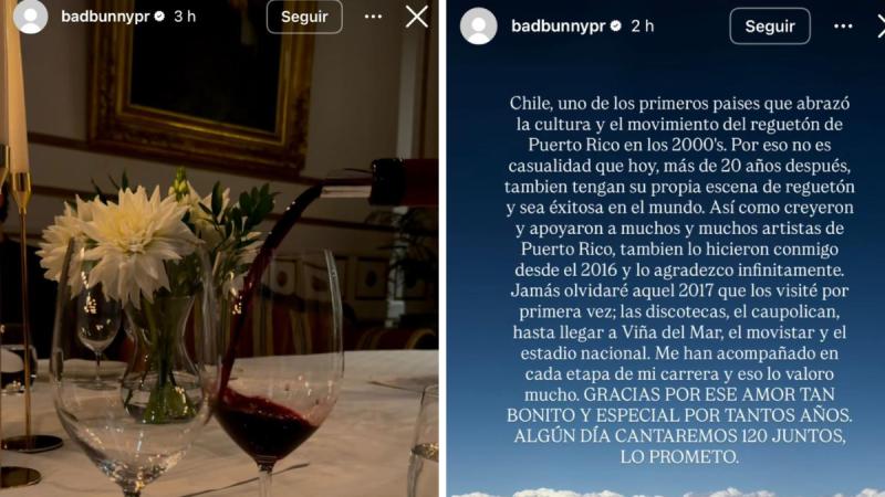 Los registros que compartió Bad Bunny en Chile - Instagram
