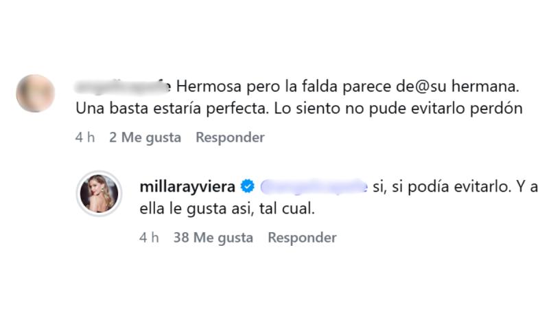 Millaray Viera respondió a desubicado comentario sobre su hija - Instagram