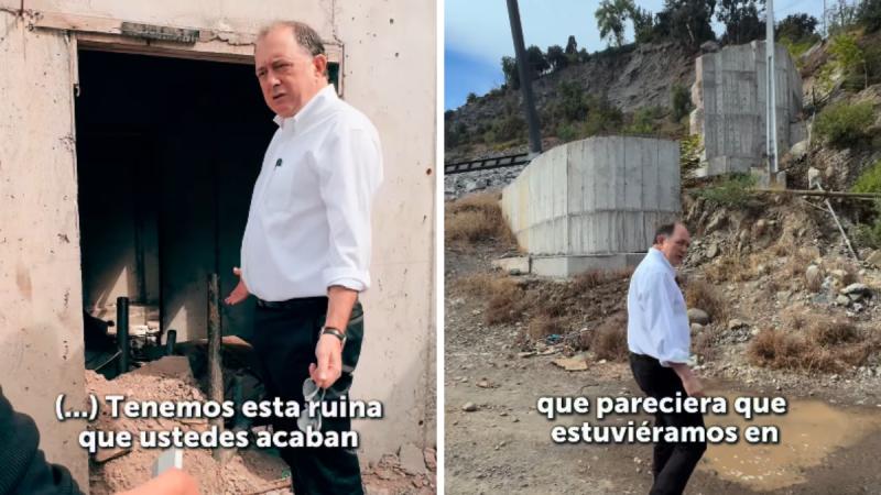 Ministro Poduje denuncia abandono de millonaria obra - Redes sociales