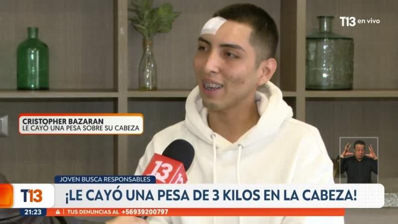 Habla joven que le cayó una pesa de 3 kilos en la cabeza desde un edificio: “Si hubiera sido mala suerte, me hubiese muerto”