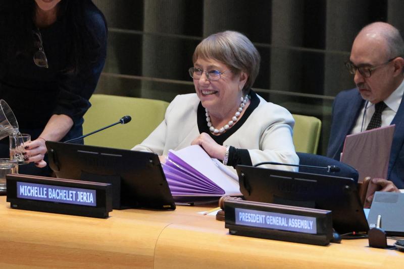 AFP - Expresidenta Michelle Bachelet ante la ONU