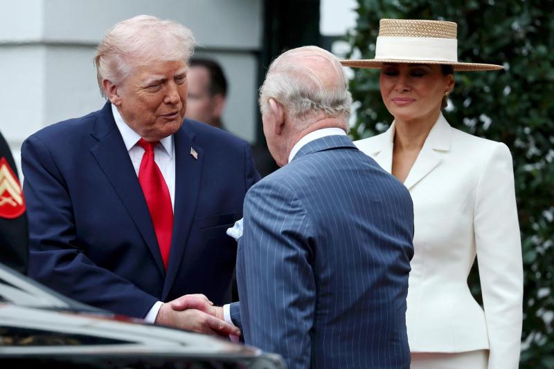 AFP - El presidente de los Estados Unidos, Donald Trump, y el Rey Carlos III del Reino Unido