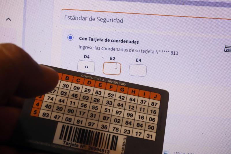 Agencia Uno - Fin de la tarjeta de coordenadas para transacciones y transferencias