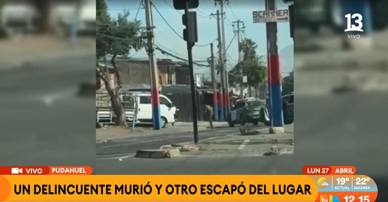Tu Día - El camión que robaron los sujetos y que terminó en balacera en Pudahuel