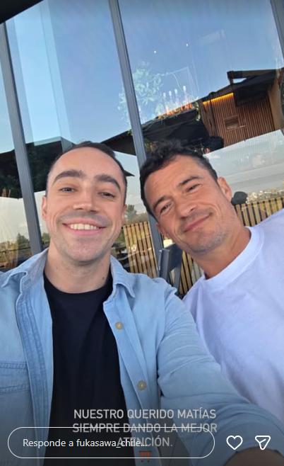 Orlando Bloom en restaurante japonés - Instagram @fukasawa_chile