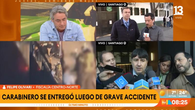 T13 - Pasajera en riesgo vital tras choque en Santiago centro