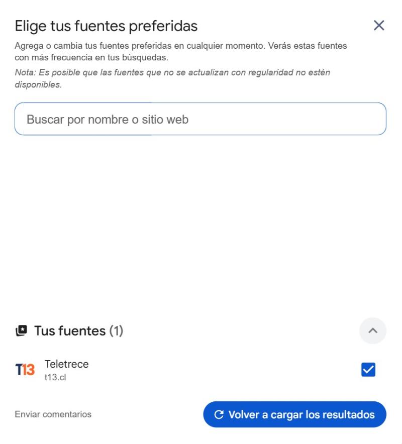 Captura - Así puedes colocar a T13 como Fuente Preferida en Google