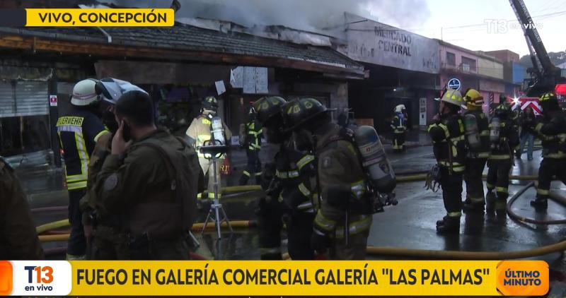 T13 - Incendio en galería en el centro de Concepción