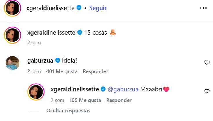 Captura - Las interacciones de Gabriel Urzúa y Geraldine Muñoz