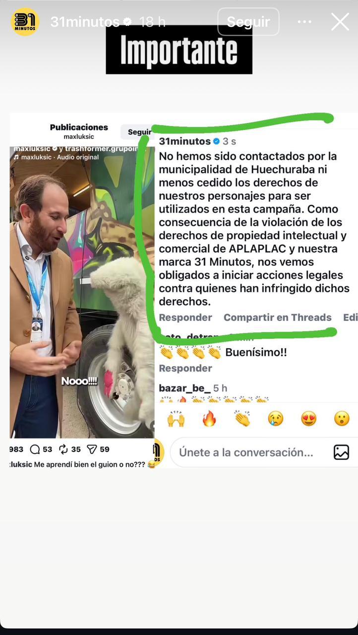 Municipalidad de Huechuraba se pronuncia tras acusación de derechos de imagen - Captura