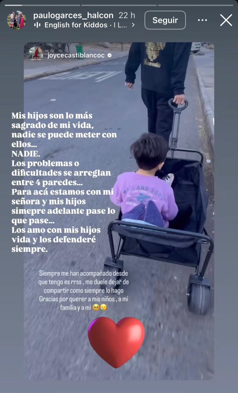 Instagram - Paulo Garcés defiende a su familia