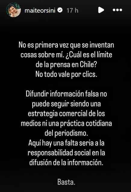 Redes sociales - Maite Orsini estalla tras rumores de romance con Roberto Cox