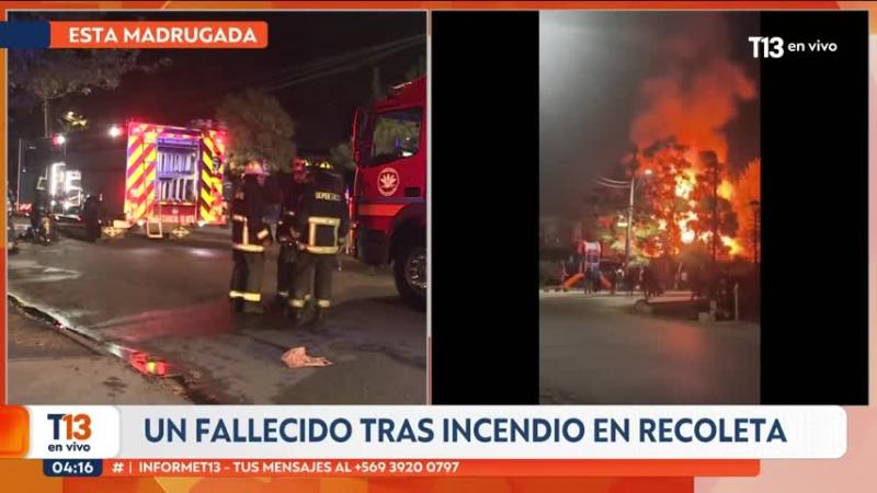 Adulta mayor murió en incendio de vivienda en Recoleta: había avisado que quería quemar su casa