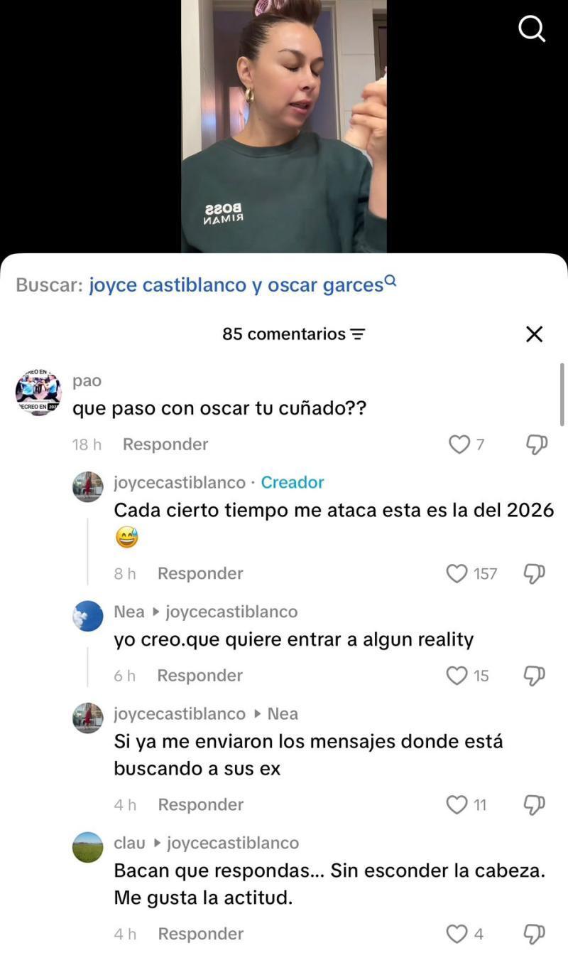 TikTok - El descargo de Joyce Castiblanco contra Óscar Garcés