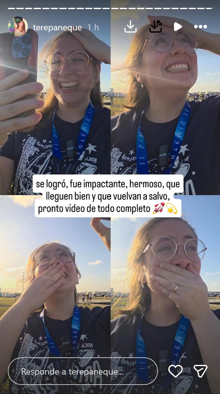 La reacción de Tere Paneque tras despegue de Artemis II - Redes sociales