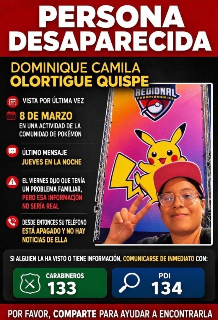 LTN - Lo que se sabe de la desaparición de joven vendedora de cartas Pokémon: dos detenidos serán formalizados