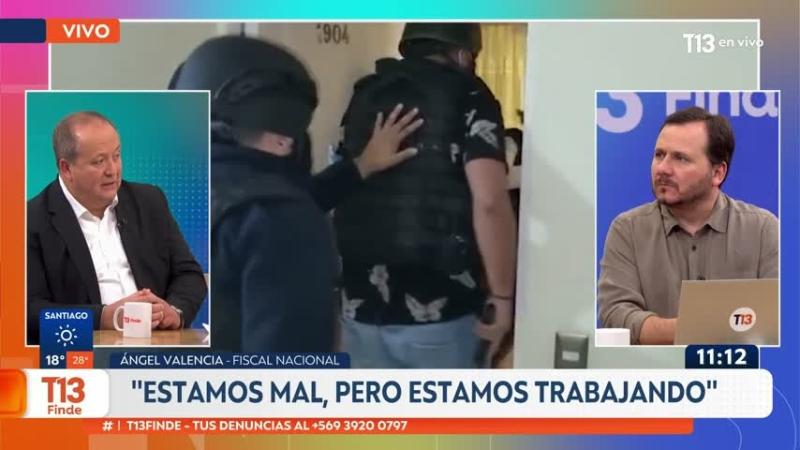 T13 Finde - "Estamos mal": Fiscal Valencia alerta por crisis de secuestros extorsivos y detalla modelo de "franquicias" del crimen organizado