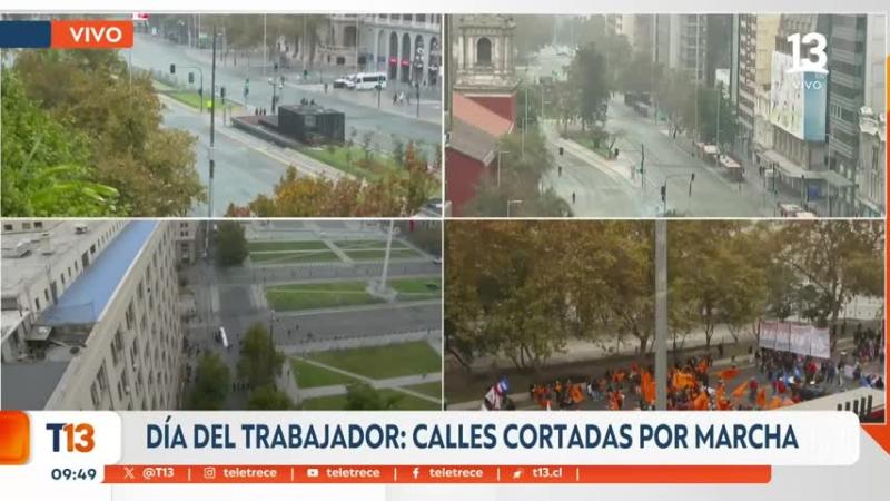 T13 AM - Día del Trabajador: Calles cortadas por marcha