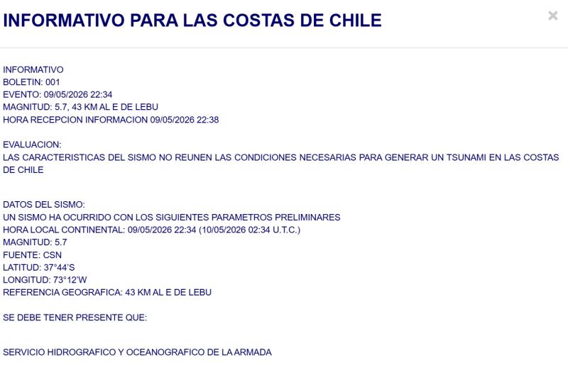 Captura: SNAM Chile