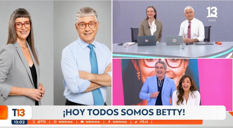 T13 Tarde - Iván Valenzuela caracterizado como Beatriz Pinzón ante el reestreno de “Yo soy Betty, la fea” en Canal 13