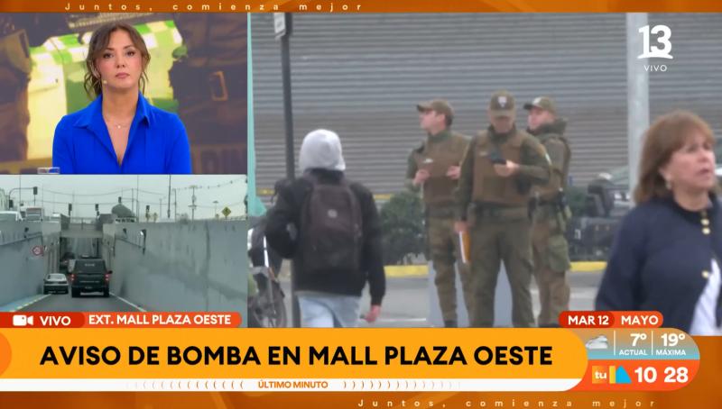 Canal 13 - Aviso de bomba en Mall Plaza Oeste